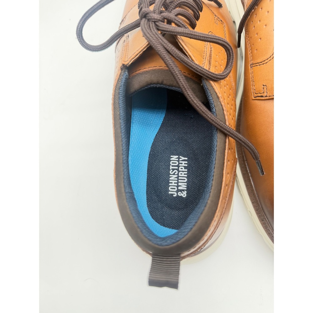 Johnston & Murphy Jenkins Brown Tan Leather Plain Toe Shoes Mens 11M 59-35662 - Picture 5 of 7